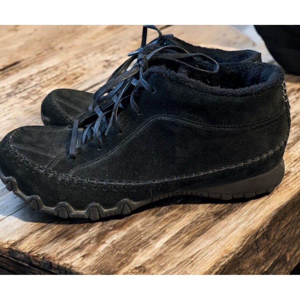 Skechers  Soft Bikers Totem Pole Chukka Black‎ Suede Leather Ankle Boots 8.5 - Picture 3 of 5